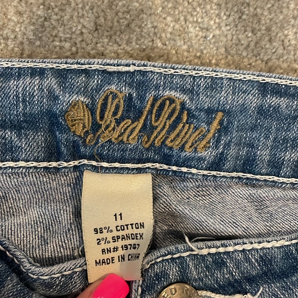 Red Rivet Jeans - Picture 2 of 3